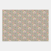 Frohe Weihnachtsblätter Wrapping Paper Weihnachten Geschenkpapier Set (Vorderseite 3)