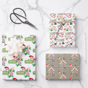 Frohe Weihnachtsblätter Wrapping Paper Weihnachten Geschenkpapier Set