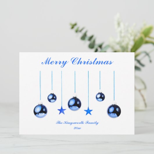 Frohe Weihnachtsblauen Dekoration mit leerem Rücke (Stehend Vorderseite)