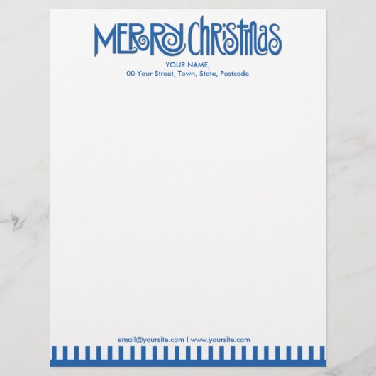 Frohe Weihnachtsblauer Letterhead Briefkopf (Vorderseite)