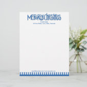 Frohe Weihnachtsblauer Letterhead Briefkopf (Stehend Vorderseite)