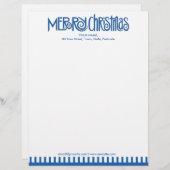 Frohe Weihnachtsblauer Letterhead Briefkopf (Vorne/Hinten)