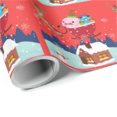 Frohe Weihnachtsblobfische Santa Geschenkpapier (Rolleneckpunkt)