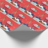 Frohe Weihnachtsblobfische Santa Geschenkpapier (Ecke)