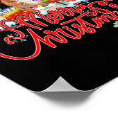 Frohe Weihnachtsblume Lover Santa Reindeer Light Poster (Ecke)