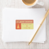 Frohe Weihnachtsboho fröhliche Farbe Block Adressaufkleber (Insitu)