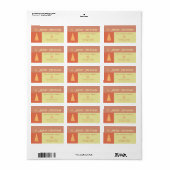 Frohe Weihnachtsboho fröhliche Farbe Block Adressaufkleber (Vorne)