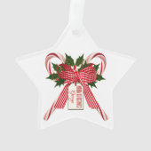 Frohe Weihnachtsbonbons Name Acrylschmuck Ornament (Rückseite)