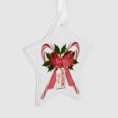 Frohe Weihnachtsbonbons Name Acrylschmuck Ornament (Vorderseite)