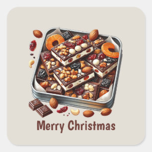 Frohe Weihnachtsbonbons Quadratischer Aufkleber