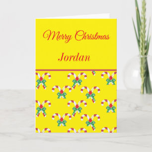 Frohe Weihnachtsbonbons und -bänder Karte