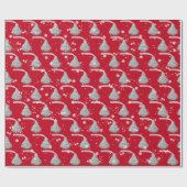 Frohe Weihnachtsbonbons und Schneeflocken Geschenkpapier (Flach)