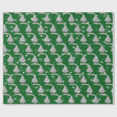 Frohe Weihnachtsbonbons und Schneeflocken Geschenkpapier (Flach)