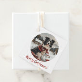 Frohe Weihnachtsborder Collie Dog Snowman Geschenkanhänger (Beispiel)