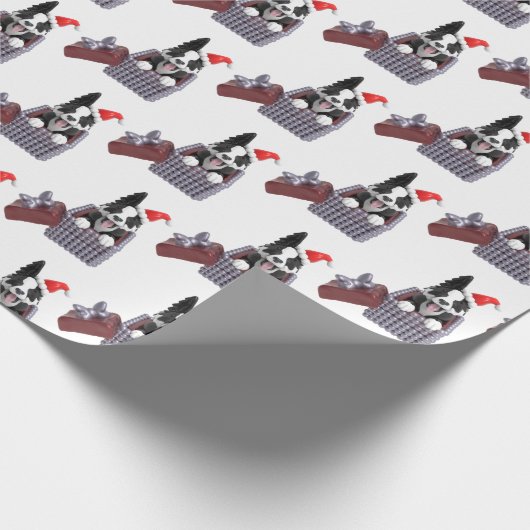 Frohe Weihnachtsborder Collie Geschenkpapier (Ecke)