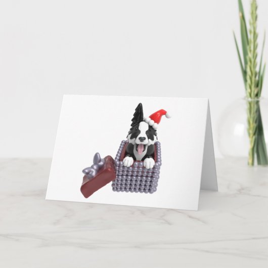 Frohe Weihnachtsborder Collie Karte (Vorderseite)