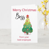 Frohe Weihnachtsboss von Employee Funny Card Karte (Gelbe Blume)
