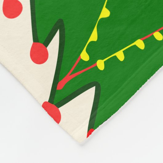 Frohe Weihnachtsbotschaft mit Weihnachtsbaum Fleecedecke (Ecke)