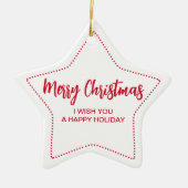 Frohe Weihnachtsbotschaft Stern Keramik Ornament (Vorne)