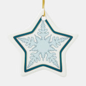 Frohe Weihnachtsbotschaft Stern Keramik Ornament (Hinten)