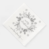 Frohe Weihnachtsboughs Pine Holly Wreath Serviette (Ecke)