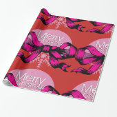 Frohe Weihnachtsbow Wrapping Paper Geschenkpapier (Ungerollt)