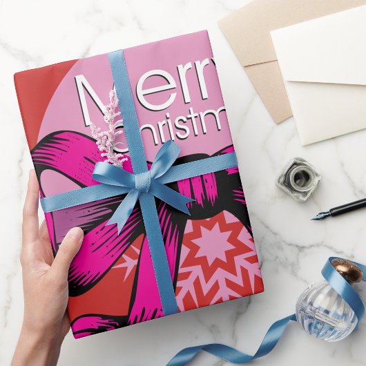 Frohe Weihnachtsbow Wrapping Paper Geschenkpapier