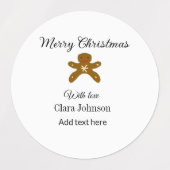 Frohe Weihnachtsbraun-Kekse fügen Namen mit Liebe  Etiketten (Design 2)