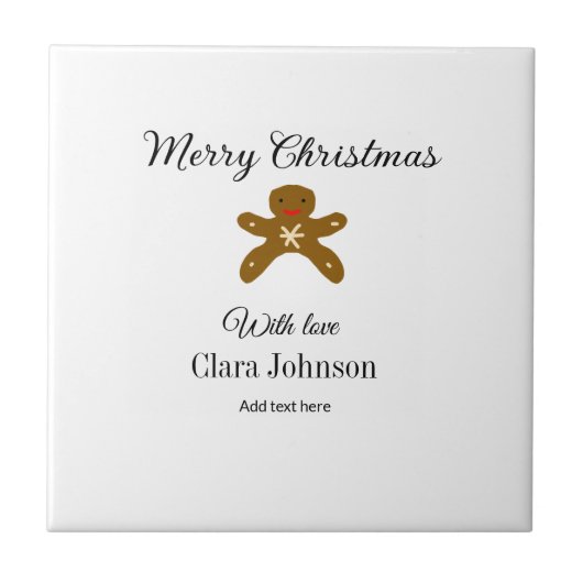 Frohe Weihnachtsbraun-Kekse fügen Namen mit Liebe Fliese (Vorderseite)