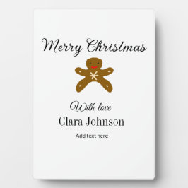 Frohe Weihnachtsbraun-Kekse fügen Namen mit Liebe  Fotoplatte