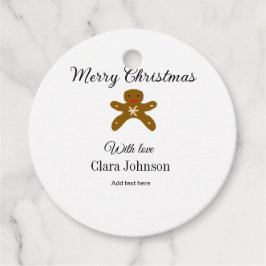 Frohe Weihnachtsbraun-Kekse fügen Namen mit Liebe  Geschenkanhänger