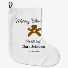 Frohe Weihnachtsbraun-Kekse fügen Namen mit Liebe  Großer Weihnachtsstrumpf