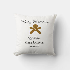 Frohe Weihnachtsbraun-Kekse fügen Namen mit Liebe  Kissen
