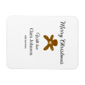 Frohe Weihnachtsbraun-Kekse fügen Namen mit Liebe Magnet (Horizontal)