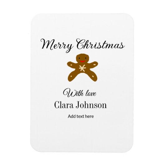 Frohe Weihnachtsbraun-Kekse fügen Namen mit Liebe  Magnet (Vertikal)