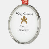 Frohe Weihnachtsbraun-Kekse fügen Namen mit Liebe  Ornament Aus Metall (Links)