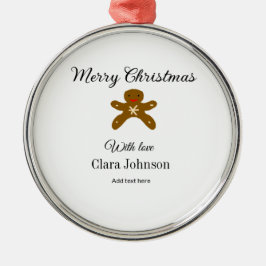 Frohe Weihnachtsbraun-Kekse fügen Namen mit Liebe  Ornament Aus Metall