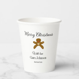 Frohe Weihnachtsbraun-Kekse fügen Namen mit Liebe  Pappbecher