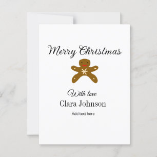 Frohe Weihnachtsbraun-Kekse fügen Namen mit Liebe Postkarte