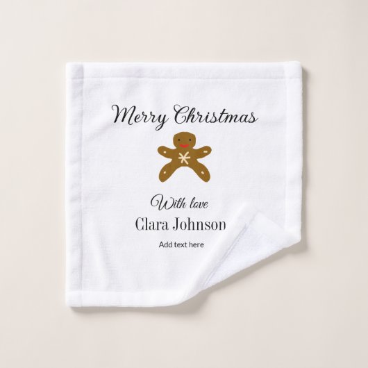 Frohe Weihnachtsbraun-Kekse fügen Namen mit Liebe Waschlappen (Waschlappen)