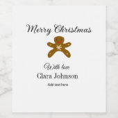 Frohe Weihnachtsbraun-Kekse fügen Namen mit Liebe Weinetikett (Einzelnes Label)