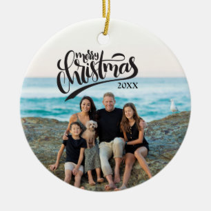 Frohe Weihnachtsbriefe Custom Text Foto Keramik Ornament
