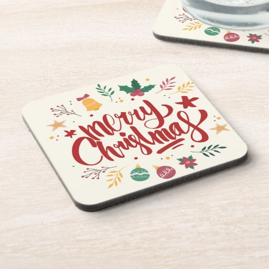 Frohe Weihnachtsbriefe Getränkeuntersetzer (Linke Seite)