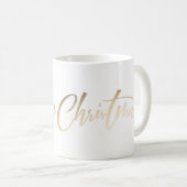 Frohe Weihnachtsbriefe Gold Foil Weihnachten Kaffeetasse (VorderseiteRechts)