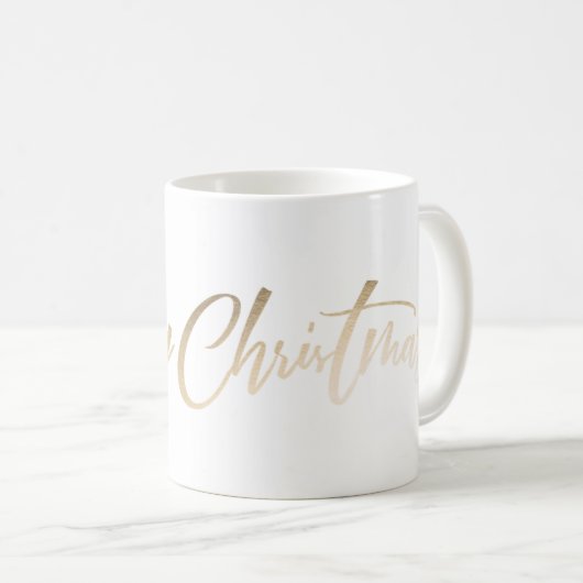 Frohe Weihnachtsbriefe Gold Foil Weihnachten Kaffeetasse (VorderseiteRechts)