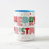 Frohe Weihnachtsbriefe in den Ferien-Farben Zweifarbige Tasse (Mittel)