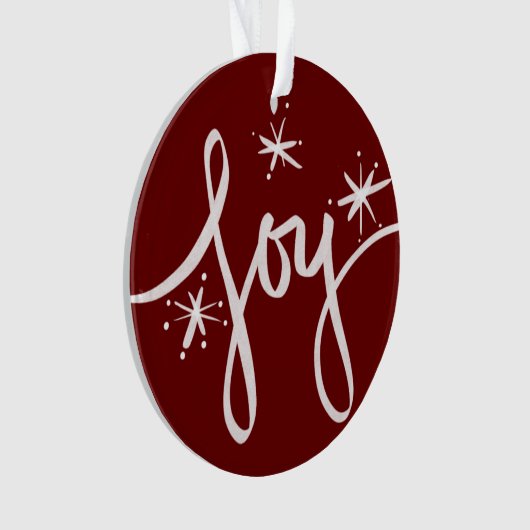 Frohe Weihnachtsbriefe Joy Snowflakes Foto Ornament (Vorderseite)