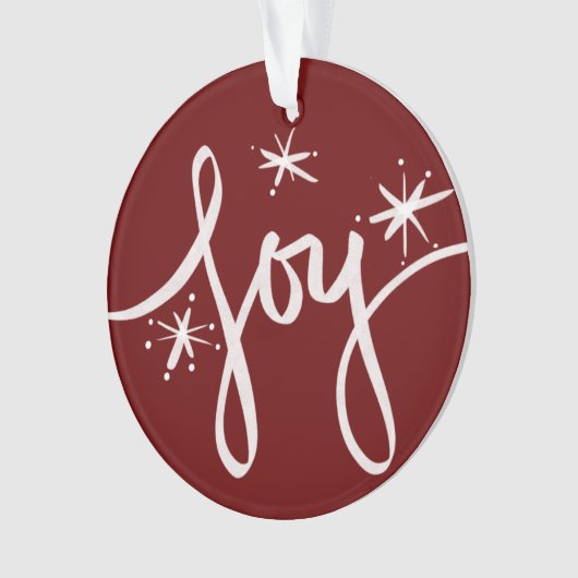 Frohe Weihnachtsbriefe Joy Snowflakes Foto Ornament (Vorderseite)