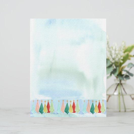 Frohe Weihnachtsbriefe Mitte des Jahrhunderts Mode Briefbogen (Stehend Vorderseite)