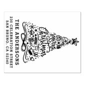 Frohe Weihnachtsbriefe Name & Rücksendeadresse Gummistempel (Prägung)